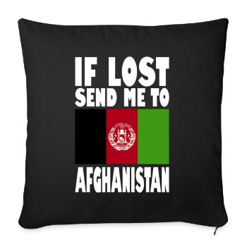 Slogan du drapeau afghan - Housse de coussin décorative 45 x 45 cm - noir - Devant