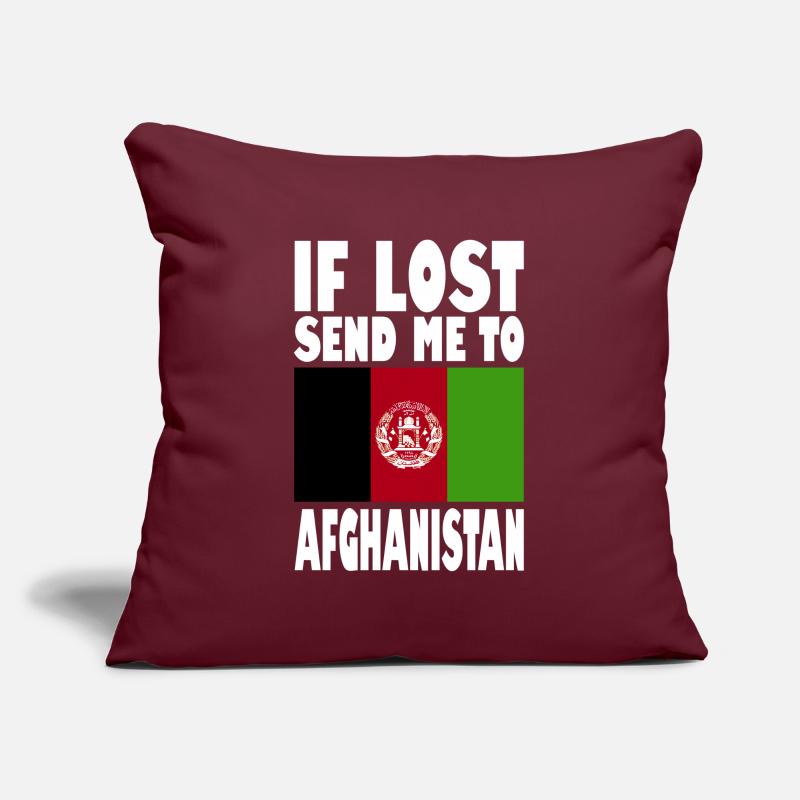 Slogan du drapeau afghan Housse de coussin décorative 45 x 45 cm