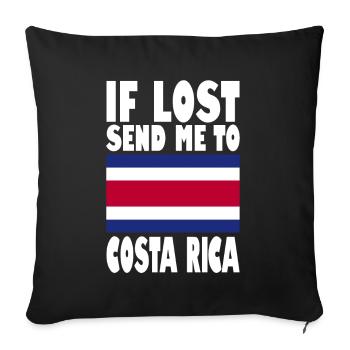 Costa Rica Flag Saying - Sofa pillowcase 17,3'' x 17,3'' (45 x 45 cm) - black - Front