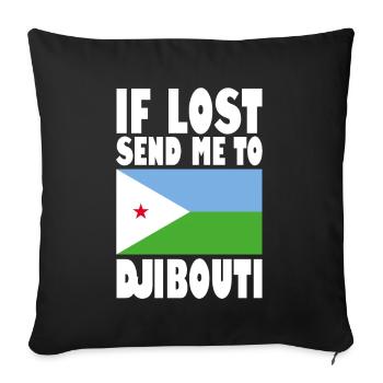Djibouti Flag Saying - Sofa pillowcase 17,3'' x 17,3'' (45 x 45 cm) - black - Front