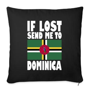 Dominica Flag Saying - Sofa pillowcase 17,3'' x 17,3'' (45 x 45 cm) - black - Front