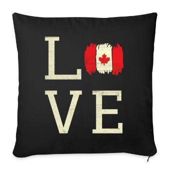 Love Canada Proud Canadian Flag Canada Day - Sofa pillowcase 17,3'' x 17,3'' (45 x 45 cm) - black - Front