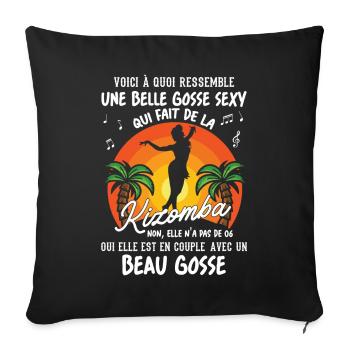belle gosse danseuse kizomba sexy couple BG amour - Housse de coussin décorative 45 x 45 cm - noir - Devant
