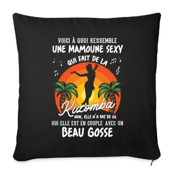 mamoune danseuse kizomba sexy couple BG amour - Housse de coussin décorative 45 x 45 cm - noir - Devant