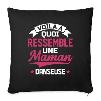 cadeau var1 danseuse passion danse humour - Housse de coussin décorative 45 x 45 cm - noir - Devant