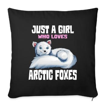 Fox Arctic Fox Girls Femmes Lover Design - Housse de coussin décorative 45 x 45 cm - noir - Devant