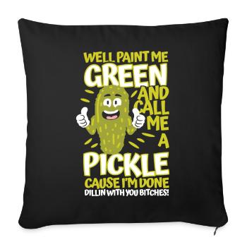 Aneth Nice me met vert et m’appelle concombre - Housse de coussin décorative 45 x 45 cm - noir - Devant