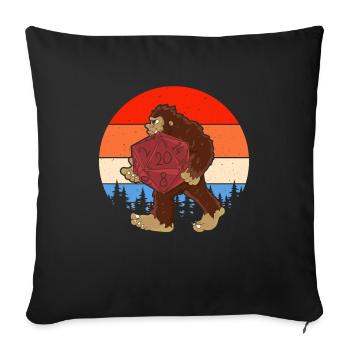 Funny RPG Gamer Bigfoot Game Night Role-playing Game - Sofa pillowcase 17,3'' x 17,3'' (45 x 45 cm) - black - Front
