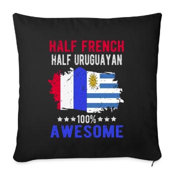 Half French Half Uruguayan - Sofa pillowcase 17,3'' x 17,3'' (45 x 45 cm) - black - Front