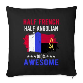 Half French Half Angolier - Sofa pillowcase 17,3'' x 17,3'' (45 x 45 cm) - black - Front