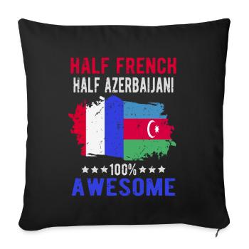 Moitié Français moitié azerbaïdjanais - Housse de coussin décorative 45 x 45 cm - noir - Devant
