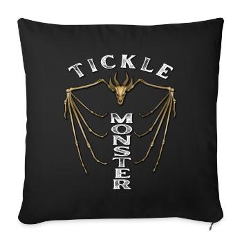 Chatouille monstre drôle design effrayant - Housse de coussin décorative 45 x 45 cm - noir - Devant