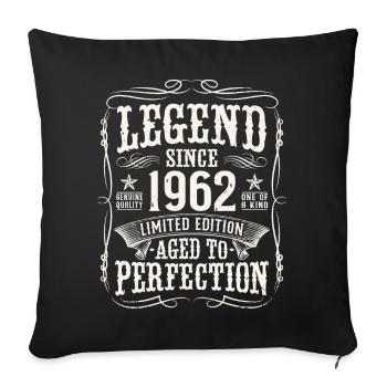 Legend 1962 Vintage Cadeau d’anniversaire - Housse de coussin décorative 45 x 45 cm - noir - Devant