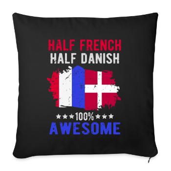 Half French Half Dane - Sofa pillowcase 17,3'' x 17,3'' (45 x 45 cm) - black - Front