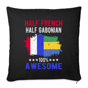 Half French Half Gabonese - Sofa pillowcase 17,3'' x 17,3'' (45 x 45 cm) - black - Front