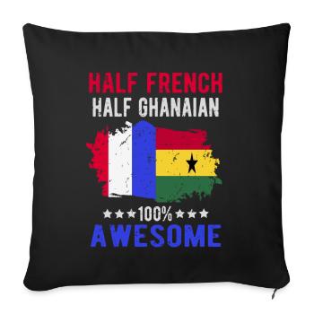 Halb Franzose Halb Ghanese - Sofakissenbezug 45 x 45 cm - Schwarz - Vorne