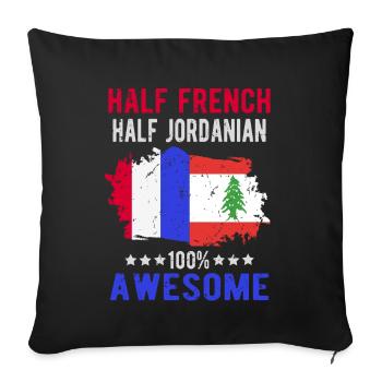 Halb Franzose Halb Jordanier - Sofakissenbezug 45 x 45 cm - Schwarz - Vorne