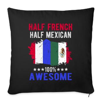 Half French Half Mexican - Sofa pillowcase 17,3'' x 17,3'' (45 x 45 cm) - black - Front