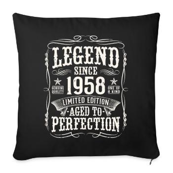 Legend 1958 Vintage Cadeau d’anniversaire - Housse de coussin décorative 45 x 45 cm - noir - Devant