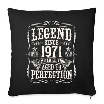 Legend 1971 Vintage Cadeau d’anniversaire - Housse de coussin décorative 45 x 45 cm - noir - Devant