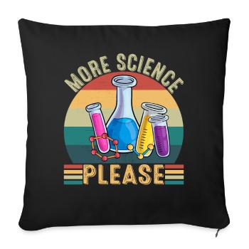 Plus de science s’il vous plaît Vintage - Housse de coussin décorative 45 x 45 cm - noir - Devant