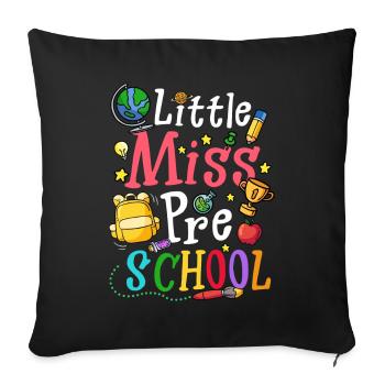 Petite Miss Préscolaire - Housse de coussin décorative 45 x 45 cm - noir - Devant