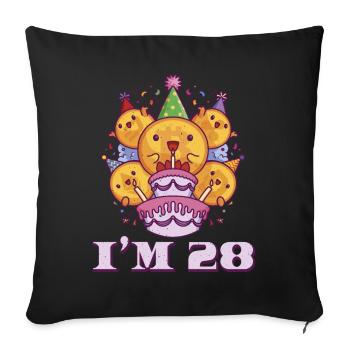 Age 28 Year Old Birth Born Cryptocurrency Money - Sofa pillowcase 17,3'' x 17,3'' (45 x 45 cm) - black - Front