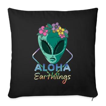 Beach 2022 Tropical Alen Space Aloha Summer - Sofakissenbezug 45 x 45 cm - Schwarz - Vorne