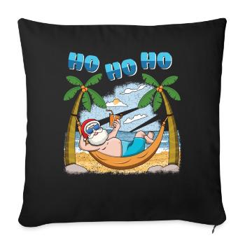 Island Beach Christmas Laughing Santa Summer 2022 - Sofa pillowcase 17,3'' x 17,3'' (45 x 45 cm) - black - Front
