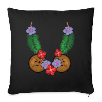 Plage 2022 Fleur de Tropicale Florale Été - Housse de coussin décorative 45 x 45 cm - noir - Devant