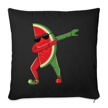 Plage 2022 Tropical Dabbing Pastèque Été - Housse de coussin décorative 45 x 45 cm - noir - Devant