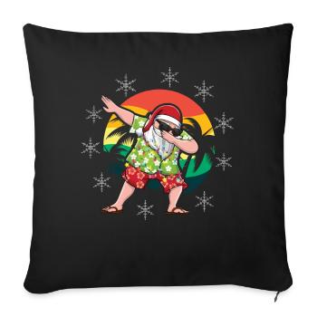 Retro Beach Christmas Dabbing Santa Summer 2022 - Sofa pillowcase 17,3'' x 17,3'' (45 x 45 cm) - black - Front
