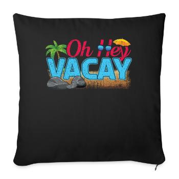 Hey Vacances 2022 Tropical Hello Summer - Housse de coussin décorative 45 x 45 cm - noir - Devant