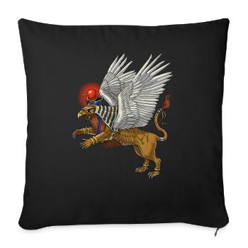Ancient Egyptian Mythology Griffin - Sofa pillowcase 17,3'' x 17,3'' (45 x 45 cm) - black - Front