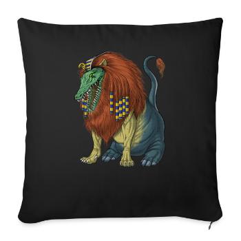 Egyptian Mythology Deity Ammit - Sofa pillowcase 17,3'' x 17,3'' (45 x 45 cm) - black - Front