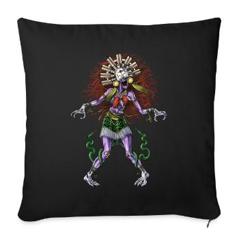 Aztec Mythology Deity Tzitzimitl - Sofa pillowcase 17,3'' x 17,3'' (45 x 45 cm) - black - Front