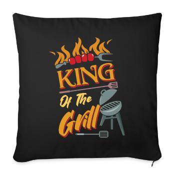 Flame Grill Barbecue Steak Backyard Été 2022 - Housse de coussin décorative 45 x 45 cm - noir - Devant