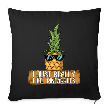 Beach 2022 Tropical Like Pineapple Summer - Sofakissenbezug 45 x 45 cm - Schwarz - Vorne