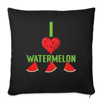 Plage 2022 Tropical Love Pastèque Été - Housse de coussin décorative 45 x 45 cm - noir - Devant