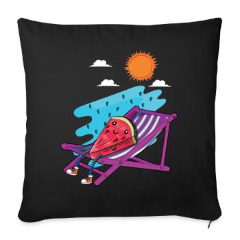 Watermelon Beach 2022 Tropical Hello Summer - Housse de coussin décorative 45 x 45 cm - noir - Devant