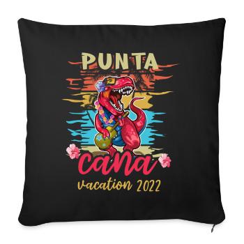 Punta Cana Vacation 2022 Tropical Hello Summer - Sofa pillowcase 17,3'' x 17,3'' (45 x 45 cm) - black - Front