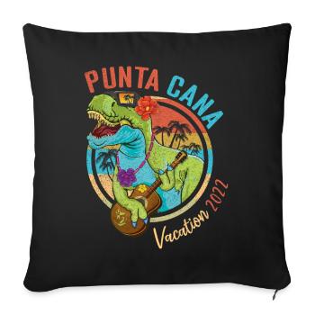 Vintage Punta Cana Vacation 2022 Tropical Summer - Sofa pillowcase 17,3'' x 17,3'' (45 x 45 cm) - black - Front