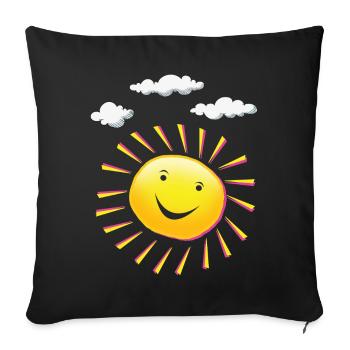 Smile Sun Cute Beach 2022 Tropical Hello Summer - Sofakissenbezug 45 x 45 cm - Schwarz - Vorne