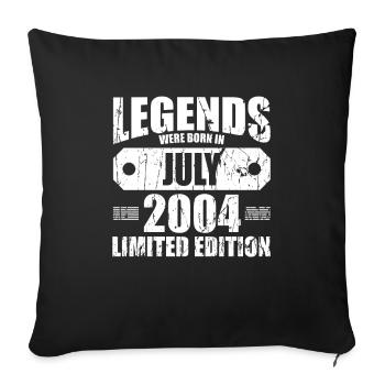 18th birthday July vintage 2004 gift idea - Sofa pillowcase 17,3'' x 17,3'' (45 x 45 cm) - black - Front