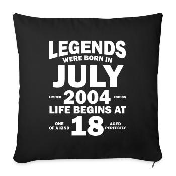 18ème anniversaire Juillet millésime 2004 idée cadeau - Housse de coussin décorative 45 x 45 cm - noir - Devant