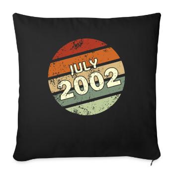 20ème anniversaire Juillet millésime 2002 idée cadeau - Housse de coussin décorative 45 x 45 cm - noir - Devant