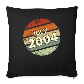 18th birthday July vintage 2004 gift idea - Sofa pillowcase 17,3'' x 17,3'' (45 x 45 cm) - black - Front