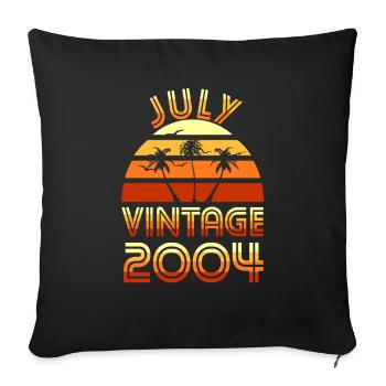 18th birthday July vintage 2004 gift idea - Sofa pillowcase 17,3'' x 17,3'' (45 x 45 cm) - black - Front