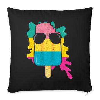 Beach 2022 Tropical Ice Pop Cream Beach Summer - Sofa pillowcase 17,3'' x 17,3'' (45 x 45 cm) - black - Front