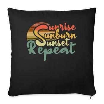 Retro Vintage Sun Beach 2022 Tropical Hello Summer - Sofakissenbezug 45 x 45 cm - Schwarz - Vorne